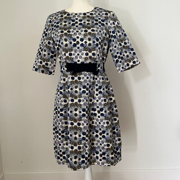 Carolina Herrera Printed Knee-Length Dress Polka Dots sz 6 - Picture 1 of 7